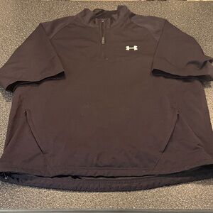 Women’s Under Armour Black Short-Sleeve 1/4 Zip Pullover - size Large